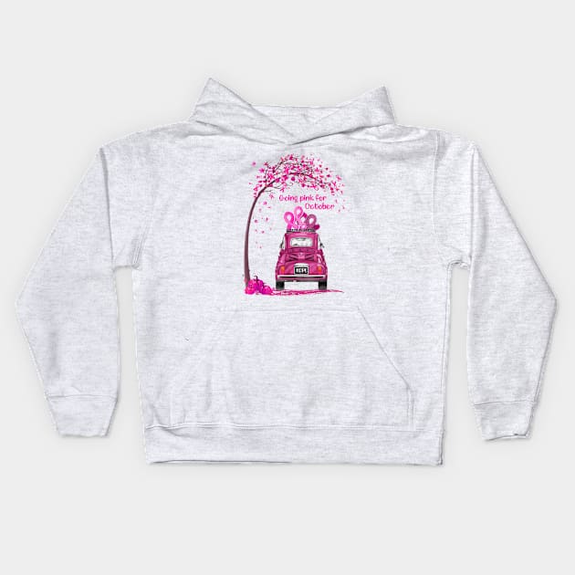 Going Pink For October Hope Breast Cancer Awareness Gift Kids Hoodie by Fowlerbg